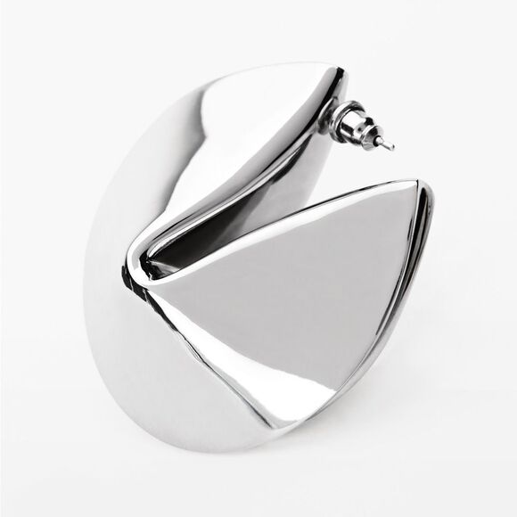 Alexander Wang Fortune Cookie Silver Earrings NEW - Picture 2 of 7